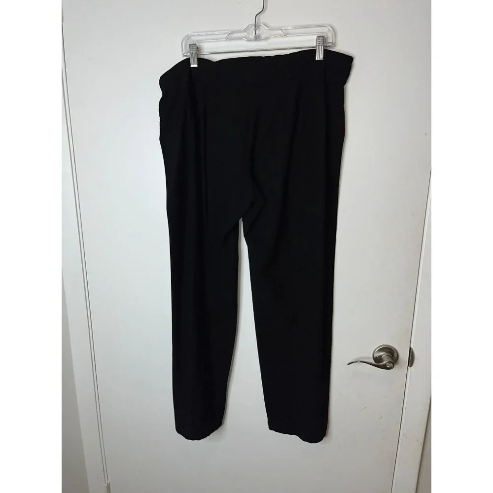 Eileen Fisher Black Wide-Leg Pull-On Pants Womens L - Picture 5 of 9